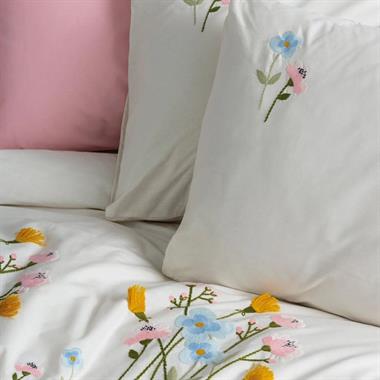 COTTON BOX Nakışlı Ranforce Çift Kişilik Nevresim Takımı Delbin Pembe