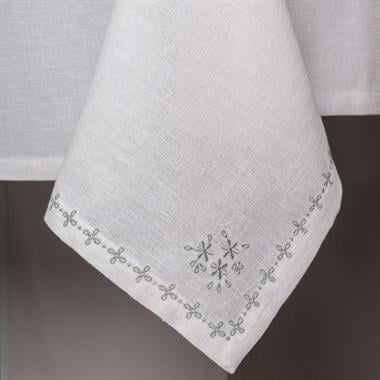 Cotton Box Keten Masa Örtüsü Takımı Pera Beyaz 175x240