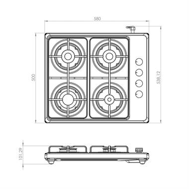 LUXELL 3001OY0BXTR02  LX-420F İNOX SETÜSTÜ EMAYE OCAK