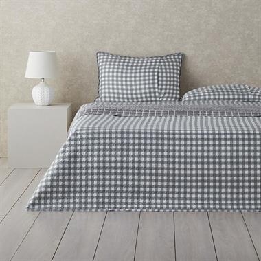 English Home Line Grid Yatak Örtüsü Takımı 200x220 cm