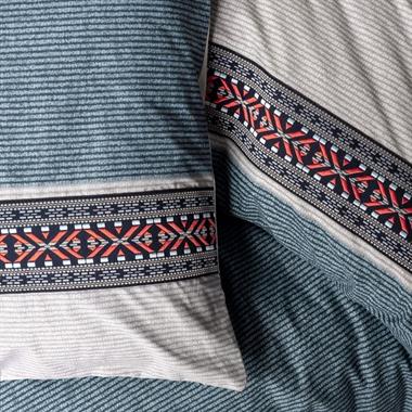 Cotton Box Folk Art Çift Kişilik Nevresim Takımı Polku Gri