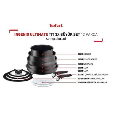 Tefal Ingenio Ultimate Titanyum 3X Büyük Set 12 Parça