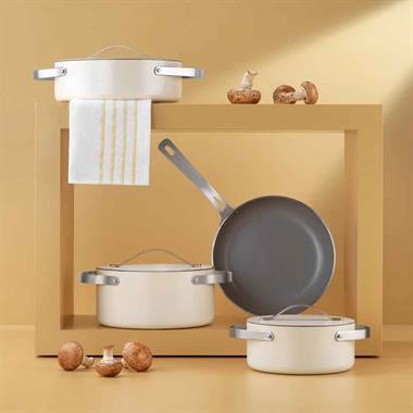 Schafer 1S4660-21003-KRM01 Moonlight Seramik Tencere Seti 7 Parça-Krem