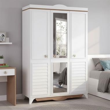 DM133 Irmak 3 Kapılı Aynalı Panjurlu Gardırop