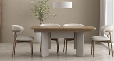 Kona Ünitesiz Yemek Odası Takımı Aynalı 6 Sandalyeli Krem