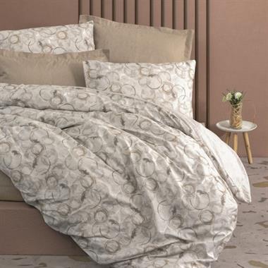 Cotton Box Minimal Tek Kişilik Lastikli Çarşaflı Moil Bej Nevresim Takımı