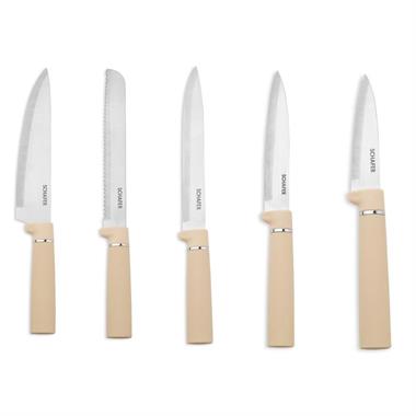 Schafer 1S2041-19086-KRM01 Forge Kesme Tahtası/Bıçak Seti 10 Parça-Krem