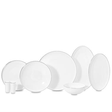 Korkmaz A8174 Diana Coll. 60 Parça Yuvarlak Yemek Takımı Platin