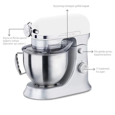 Korkmaz A470-04 Pro Mıx Stand Mikser 1600w Vanilya