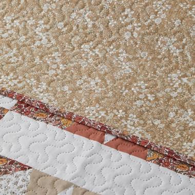 Englısh Home Vintage Lace Patch,Terracotta,Yatak Örtüsü 200x220 cm