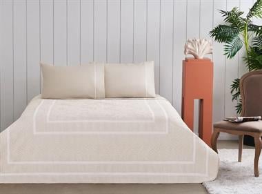 TAÇ ANETTE JAKAR BEJ TEK KİŞİLİK PİKE TAKIMI 