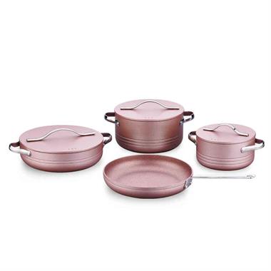 Korkmaz A2620 Linea Plus 7 Parça Tencere Seti Rosagold