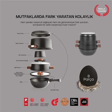 Schafer 1S4661-20003-SIY01 Matrix Döküm Tencere Seti 8 Parça-Siyah