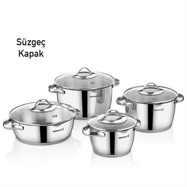 Korkmaz A1969 Stara 8 Parça Tencere Seti