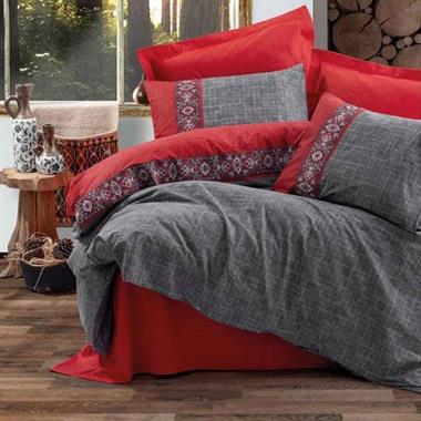 Folk Art Tek Kişilik Nevresim Takımı Ardil Kırmızı