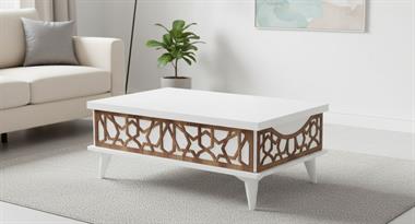  AC-9503 Ada Çekmeceli Sihirli Sehpa Beyaz/Beyaz