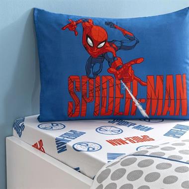 Taç Lisanslı Spiderman Web Tek Kişilik Pamuk Pike Takımı