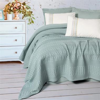 Cotton Box Aura Tek Kişilik Pike Takımı Pebble Mint