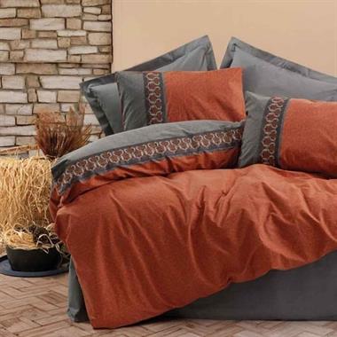 Folk Art Tek Kişilik Nevresim Takımı Tamaya Kiremit