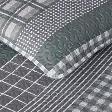 English Home Line Grid Yatak Örtüsü Takımı 200x220 cm