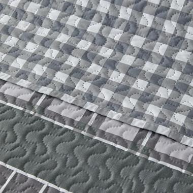 English Home Line Grid Yatak Örtüsü Takımı 200x220 cm