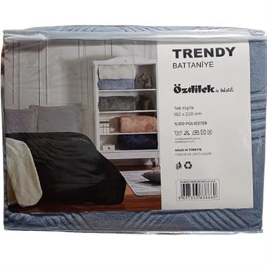 Özdilek Battanıye Trendy Art Deco Gol Mavı Tek Kişilik