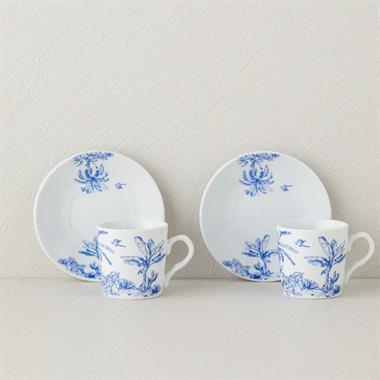 Englısh Home Pappi Kahve Fincan Takımı 80 ml Mavi 2 kişilik