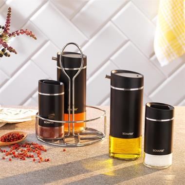 Schafer 1S6475-30041-SIY01 Silver Touch Yağlık+Sirkelik Seti-5 Parça-Siyah