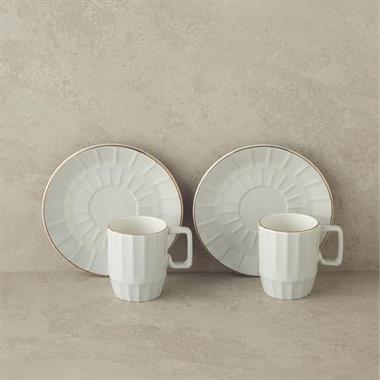 Englısh Home Angely Kahve Fincan Takımı 80 ml Beyaz 2kişilik