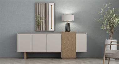 Kona Ünitesiz Yemek Odası Takımı Aynalı 6 Sandalyeli Krem