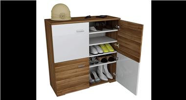 Cordoba-Beyaz 4 Kapaklı Ayakkabılık (104X98X35) (A54)