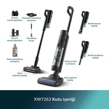 Philips AquaTrio XW7263/11 Islak Kuru Şarjlı Dikey Süpürge