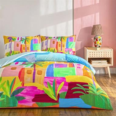 Taç Lyona Ranforce Tek Kişilik Nevresim Takımı Mavi