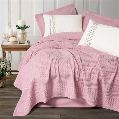 Cotton Box Aura Çift Kişilik Pike Takımı Pebble Pembe