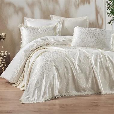 Cotton Box Krem Elegance Chi Chi Çift Kişilik Pikeli Nevresim Takımı