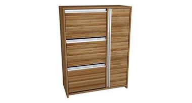 Ceviz 4 Kapaklı Ayakkabılık (107X80X32) (A57)