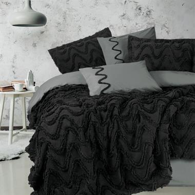 Cotton Box Limi Çift Kişilik Yatak Örtülü Nevresim Takımı Viggo Siyah