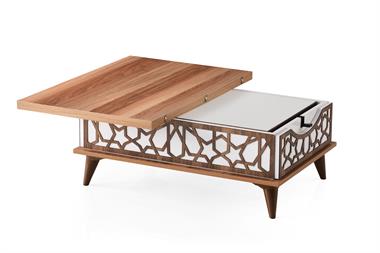  Ada Çekmeceli Sihirli Sehpa Ceviz/Beyaz  AC-9502