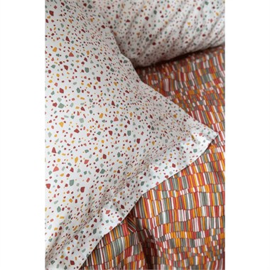 Apricitas Leros Terracotta Çift Kişilik Complete Set %100 Pamuk Mermer Desenli 4 Parça Nevresim Takımı