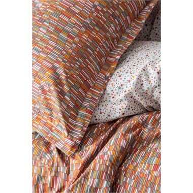 Apricitas Leros Terracotta Çift Kişilik Complete Set %100 Pamuk Mermer Desenli 4 Parça Nevresim Takımı