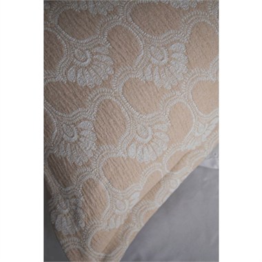 Apricitas Madrid Beige Çift Kişilik Yatak Örtülü Krep Nevresim Takımı 7 Parça