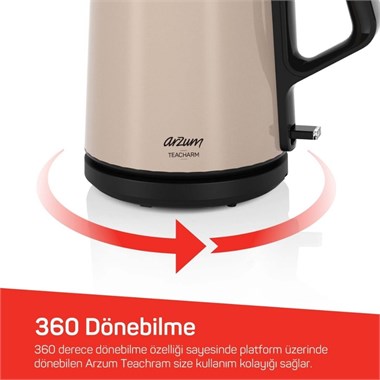 Arzum AR3149-5400 Teacharm 2200 W Paslanmaz Çelik Çay Makinesi