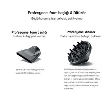 Arzum AR5004  Bellisima Profesyonel Sac Kurutma Makinesi (Siyah)