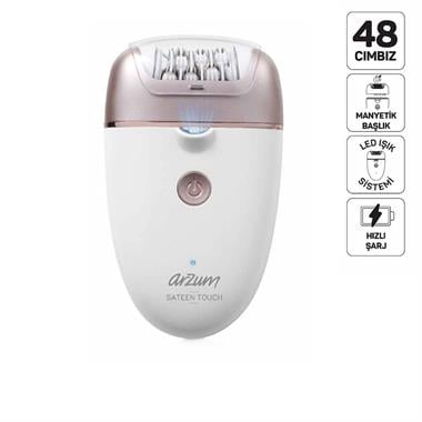 Arzum AR5175-0200 Sateen Touch Pro Şarjlı Epilasyon Seti 48 Cımbızlı USB Şarjlı Epilatör
