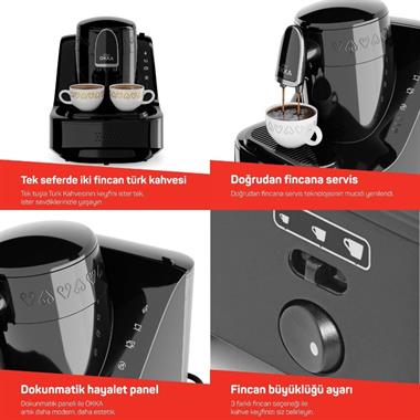 Arzum OK0040-20 Okka Elıte Türk Kahvesi Makinesi Siyah-Krom