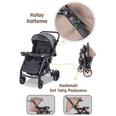 Baby Care 500 Combo Maxi Pro Bebek Arabası Siyah