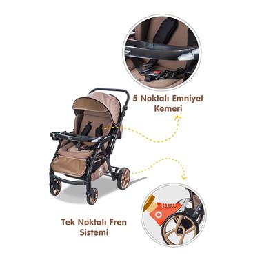 Baby Care BC 500 Combo Maxi Alüminyum Bebek Arabası Gold Siyah