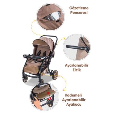 Baby Care BC 500 Combo Maxi Alüminyum Bebek Arabası Gold Siyah