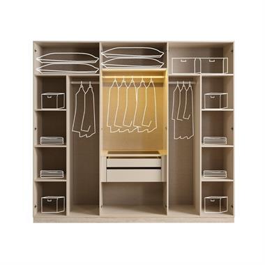 Akkor 6 Kapılı MDF Lake Gardırop 240 cm (D1)