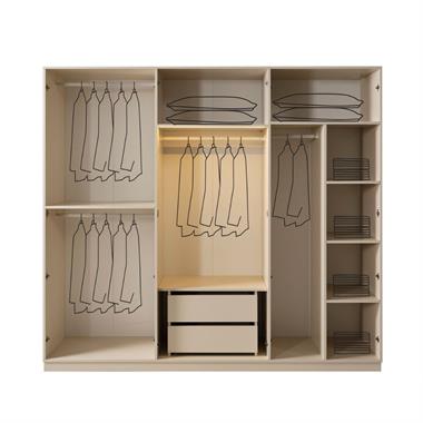 Bubble 6 Kapılı MDF Gardırop Vizyon Bej 240 cm